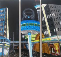 Alexanderplatz acryl (Triptychon 3x 20x60) virtual art gallery Affeere