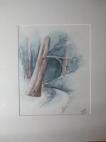 Bäume im Winter aquarell, virtual art gallery Affeere